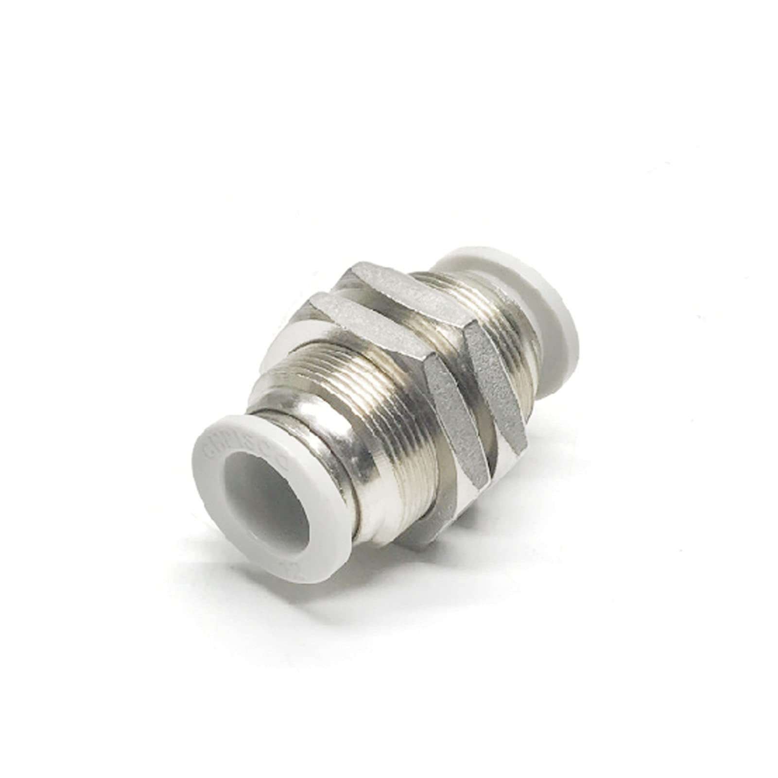 Accessori Pneumatici Cappuccio Bianco Press-Fit 4/6/8/10/12 / 14mm OD. Tubo Pneumatico Bulkhead in Ottone nichelato in Ottone Push in Connector Raccordo a sgancio rapido Air Passaggio di qualità