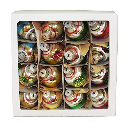Kurt S. Adler, Inc. YAMGG0924 Kurt Adler 30mm Solid & Reflector Glass Ball Ornament Set of 16 Ornament Set