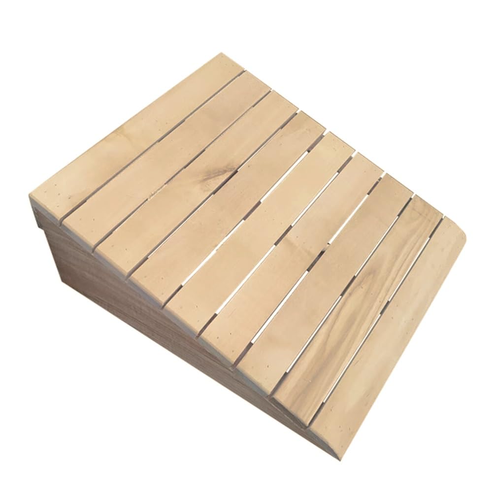 DNGXAOYA Solid Wood Threshold Ramp, Non-Slip Drainage Slat Ramp,Threshold Ramps for Doorways, Natural Wood, Suitable for Cars, Bicycles, Wheelchairs(39 * 35 * 15cm)