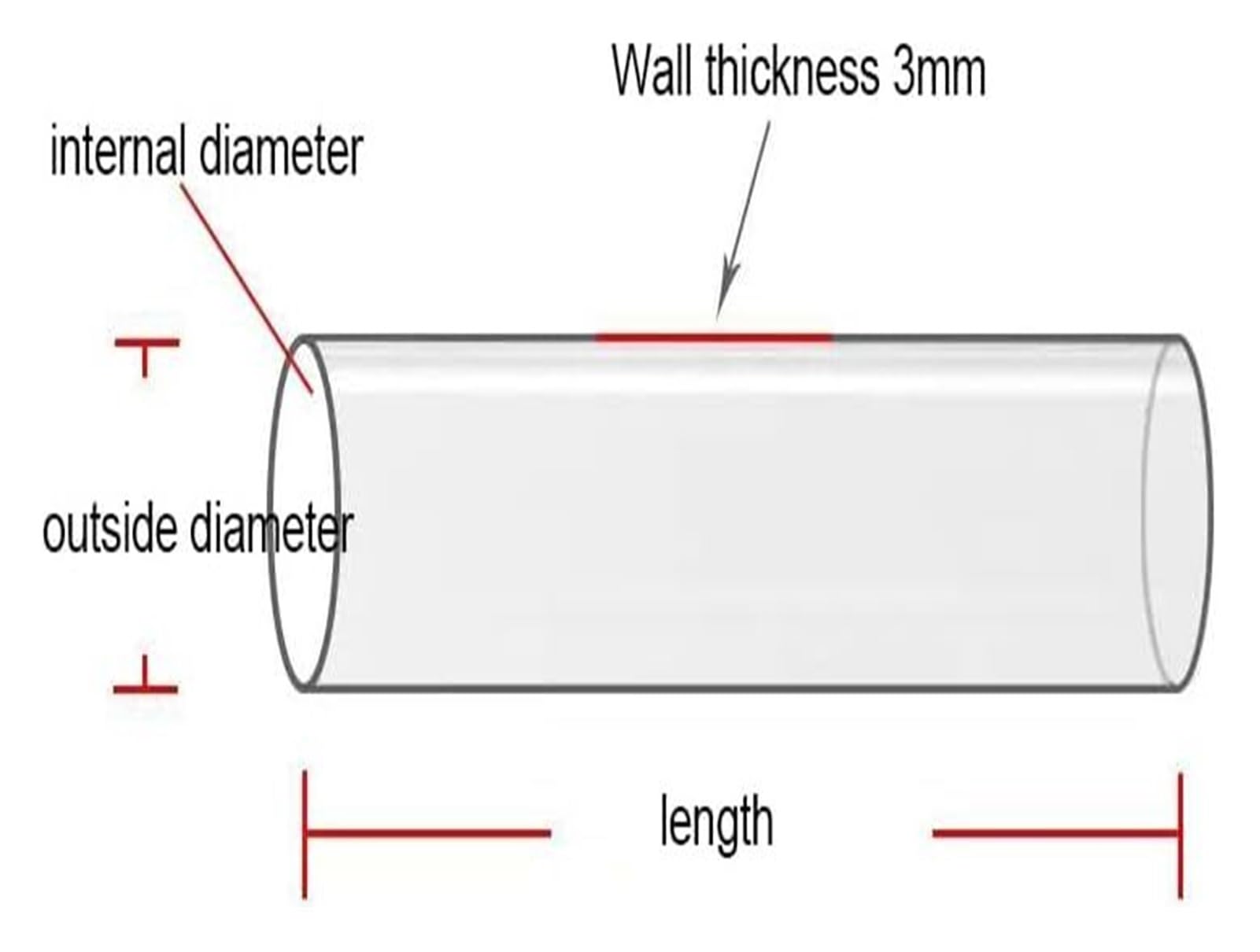 Quarzglasröhren Aus Quarzglas, 50–60 Mm X 3–4 Mm X 250–500 Mm, Transparent(60mmx3mmx250mm)
