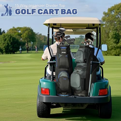 Beutyal Cart Golf Bag 15 Way Golf Bag Full Length Organizer Divider Top Golf Club Bag with Cooler, Rain Cover for Men Women