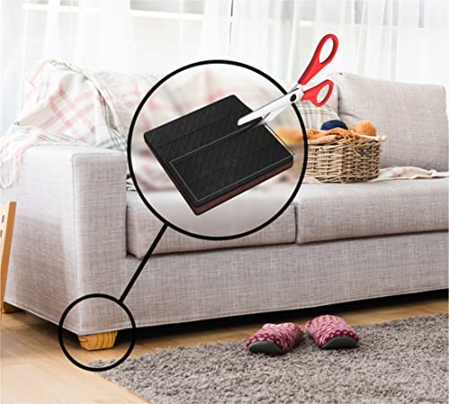 Image of Slipstick GorillaPads Non Slip Furniture Pads /Gripper Feet Floor Protectors (Set of 4) Premium 4 Inch Pre-Scored Square Self Adhesive Rubber Stoppers for Furniture Legs, Black, CB157