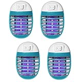 4 Pcs Bug Zapper Electric Fly Pests Trap Indoor, Mosquito LED Light for Patio, Bedroom, Kitchen, Office Electronic Insect Killer
