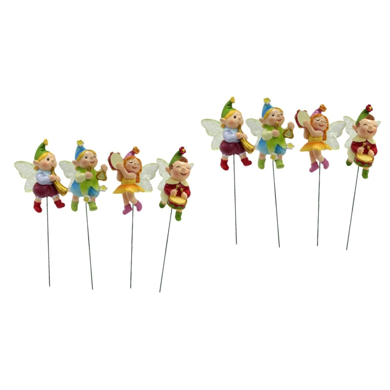 TOYANDONA 2 Sätze Teiliges Feenfiguren Resin Dekorative Gartenstecker Für Bonsai Und Blumentöpfe Feengarten Dekorationen 4 Stücke * 2
