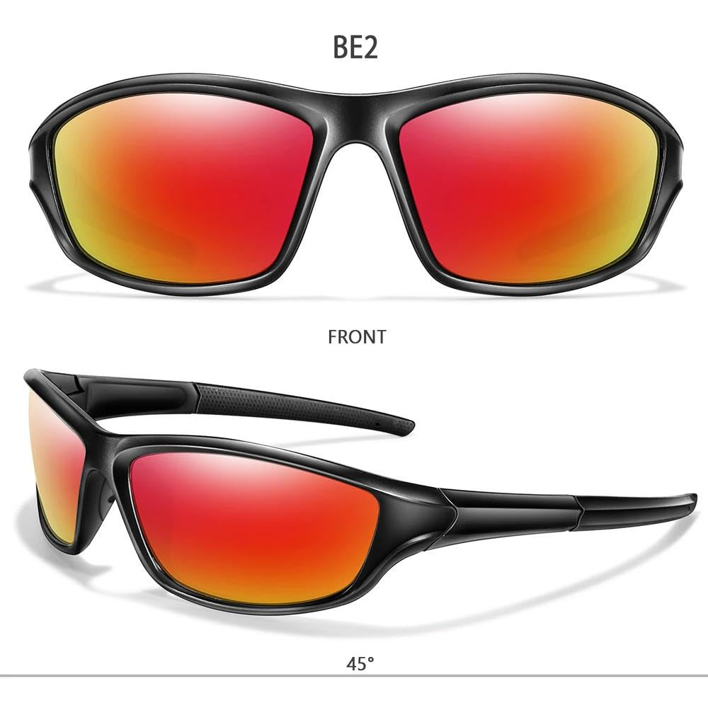 DYRBF Occhiali da ciclismo polarizzati da uomo, occhiali da sole sportivi, protezione UV400, confezione da 3 lenti TAC, montatura in policarbonato, occhiali leggeri per guida ed escursionismo, per