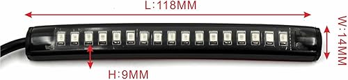Miniatura 5 de BRAVECOW 2 tiras de luces LED universales para motocicleta con señales de giro, 17 luces LED flexibles de freno integradas (rojo ámbar)