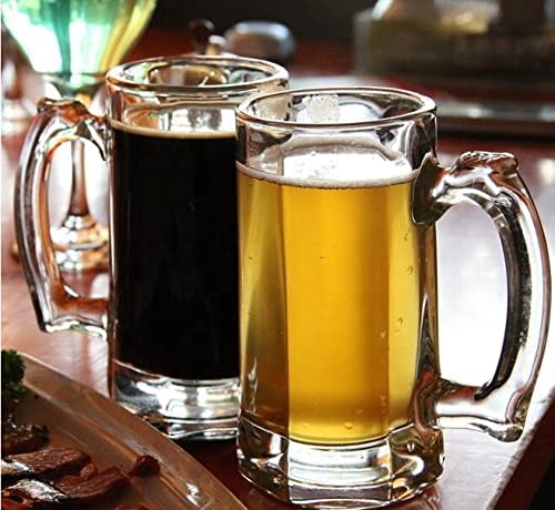 Farielyn-X Italian Premium Glass Beer Mugs 400 ml Transparent Set of 4 (F# G.Bm, 4) 1
