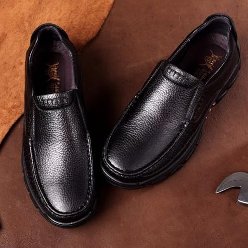 Men's Cow Leather Waterproof Comfy Non Slip Soft Slip On Casual Shoes3