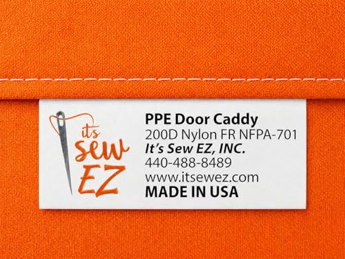 Image of It's Sew EZ Personal Protection Equipment (PPE) Isolation Door Caddy - 6 Pockets - NFPA-701 Fire Retardant Nylon Oxford with Two Stainless Steel Hooks included (Orange, 6 pockets)
