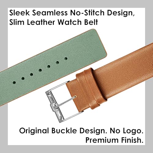 Image of DBLACK ''TNDS1'' Slim Leather Watch Strap, Minimalist style and a Bamboo-texture Design Belt / / For 18mm, 20mm, or 22mm, Compatible for TITAN Edge Slim Watches (Choose Your Size & Color)