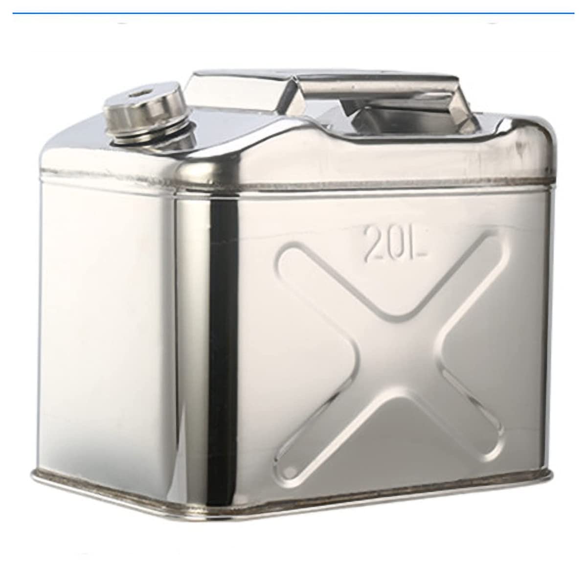 Este bidón de Acero Inoxidable 304 con asa Reforzada es un bidón portátil de Gas y Aceite Reforzado, Ideal como depósito de Combustible de Repuesto para Gasolina, diésel y Aceite.