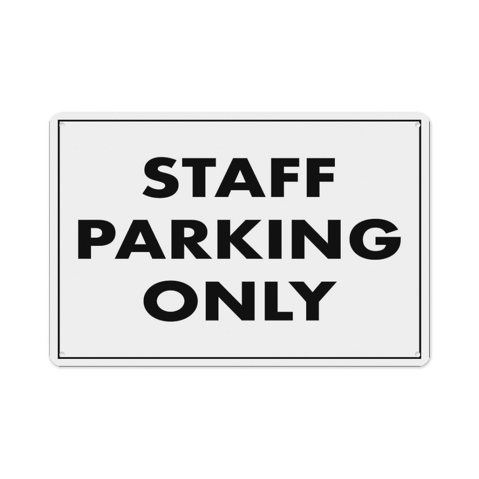 peiyeety Staff Parking Only Sign Aluminum Tin Warning Signs For Home Outdoor Garden 12X16 Inches