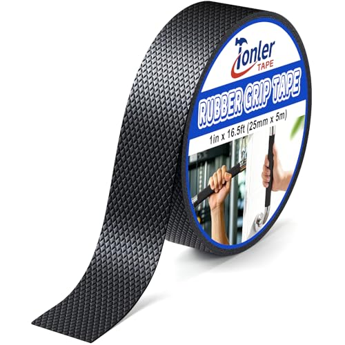 Ultra-Thin Black Anti-Slip Rubber Grip Tape 1 x 16.5FT Strong Adhesive