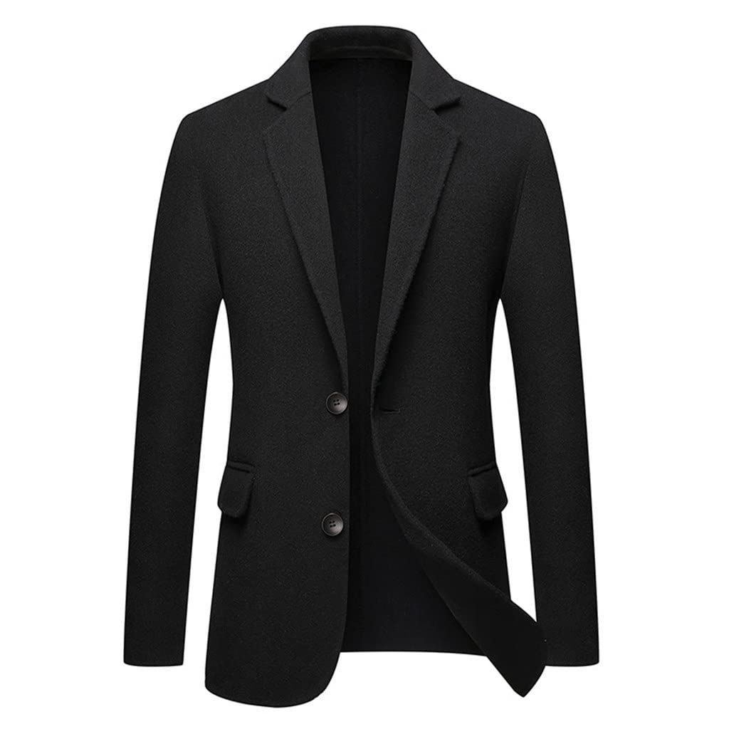 ZHCWT Autumn and Winter Men's Thickening Xl Single-west Business Casual Wool Double-sided Woolen Coat Jacket (Color : B, Size : 190 code)