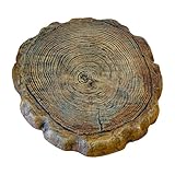 Athens Large Log Stepping Stone, Espresso – 19.5' Concrete Garden Stone with Realistic Log Slice Design, Faux Knots & Bark Texture – Durable Outdoor Stepping Stone for Walkways & Yard Landscaping