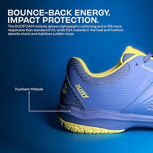 Image of Nivia Jury Badminton Shoes for Men, Air Mesh & PU Upper, TPU Shank Plate Outsole, Ortholite Foam Insock, Designed for Serious Badminton Players
