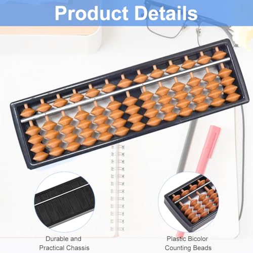 Abacus Mathematical, Abacus Chinesischen Rechner, Perle Arithmetik Abakus Zählen, 13-Stellige, Buchhaltung Spezieller Abakus, Für Kinder Mathematik Berechnungswerkzeug, Braun