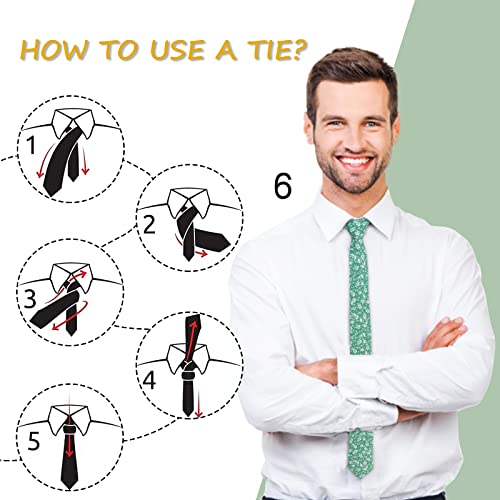 Image of Mantieqingway Men's Cotton Floral Neck Tie 2.56'' Printed Skinny Tie