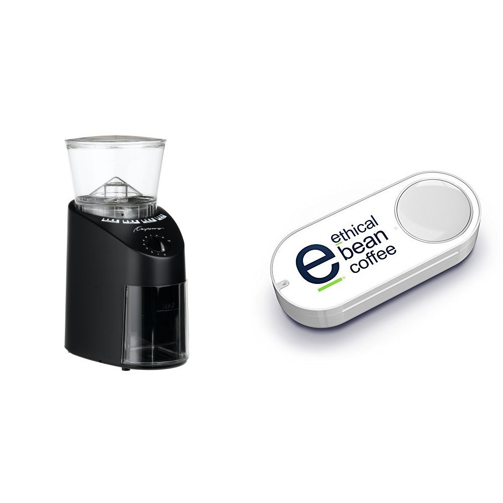 Capresso 560.01 Infinity Conical Burr, Black & Ethical Bean Coffee Dash Button