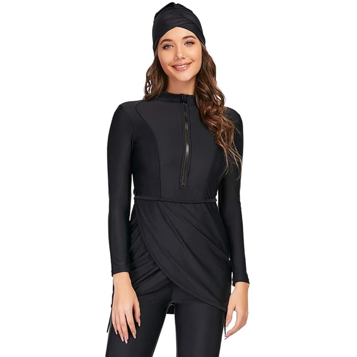 Buy Muslim Swimsuits for Women 3 Piece Long Sleeve Modest Swimwear
