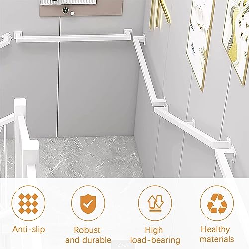 Rampe d'escalier en fer forgé blanc au design épuré et finition haut de gamme de 3,6m