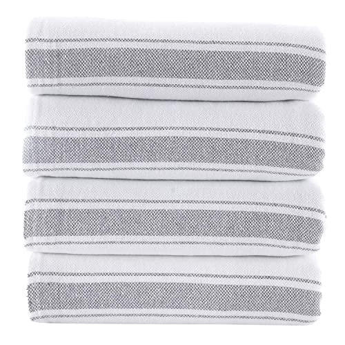 Barooga Turkish Hand Towel Set (Pack Of 4), Decorative Towels For Bathroom (19 X 27 Inches), White Turkish Kitchen Towels, Quick Dry 100% Cotton Farmhouse Hand Towels #TOP1