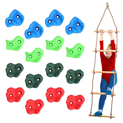 Odoland 16 pzas Presas de Escalada Conjunto para Niños, Juego de Asas...