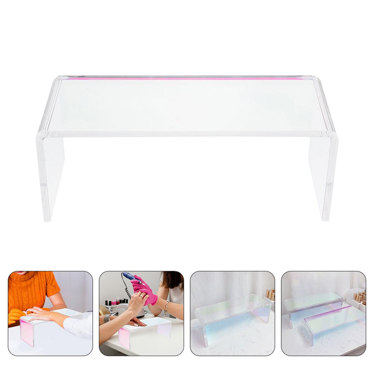 ifundom Cuscino Poggiamani Ispessito Trasparente per Manicure, Supporto per Nail Art Professionale, Accessorio Salone Bellezza e Uso Domestico