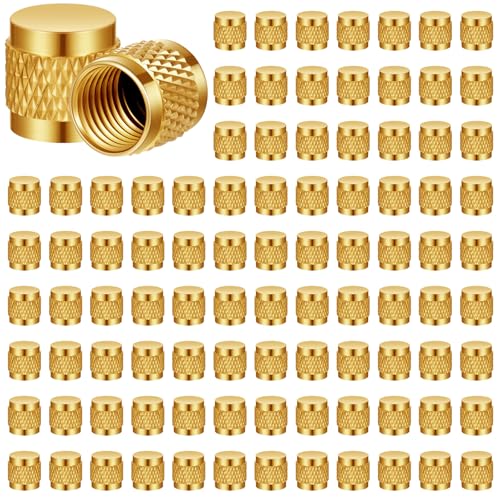 Image of Yaocom 100 Pcs 1 /4 Flare Brass Valve Cap HVAC Tool Bulk Round Compression Cap W /Neoprene Pipe O Ring Seal Refrigerant Locking Caps Plumbing Factories Supply