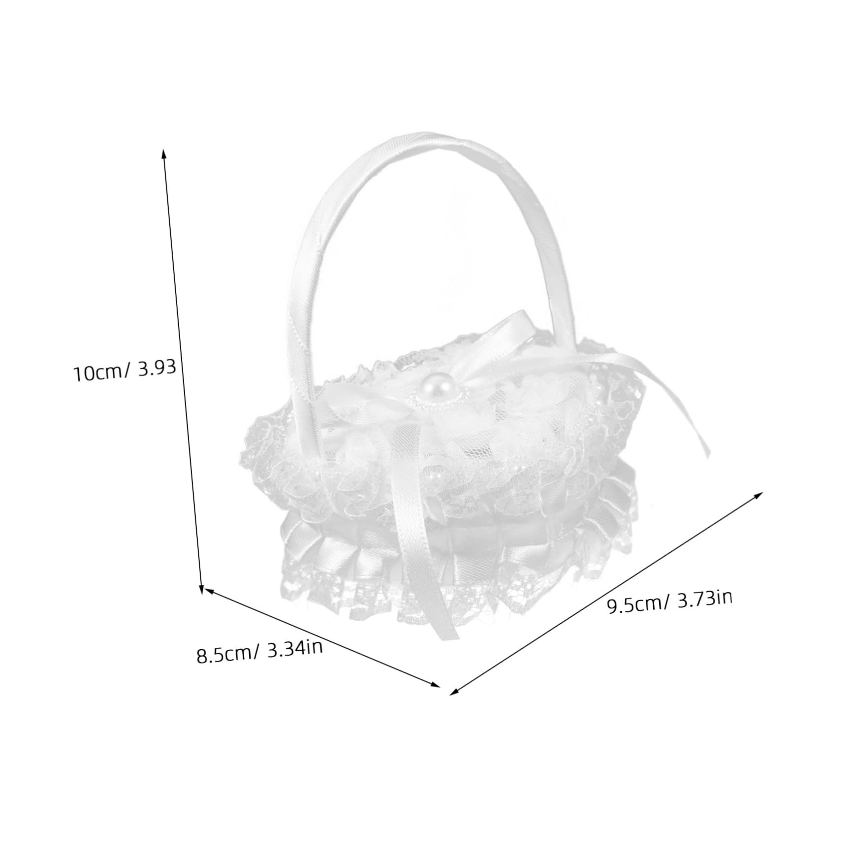 Unomor Romantic Heart Shaped Ring Pillow Lace Satin Wedding Ring Holder with Handle for Ceremonies Decorations and Special Occasions