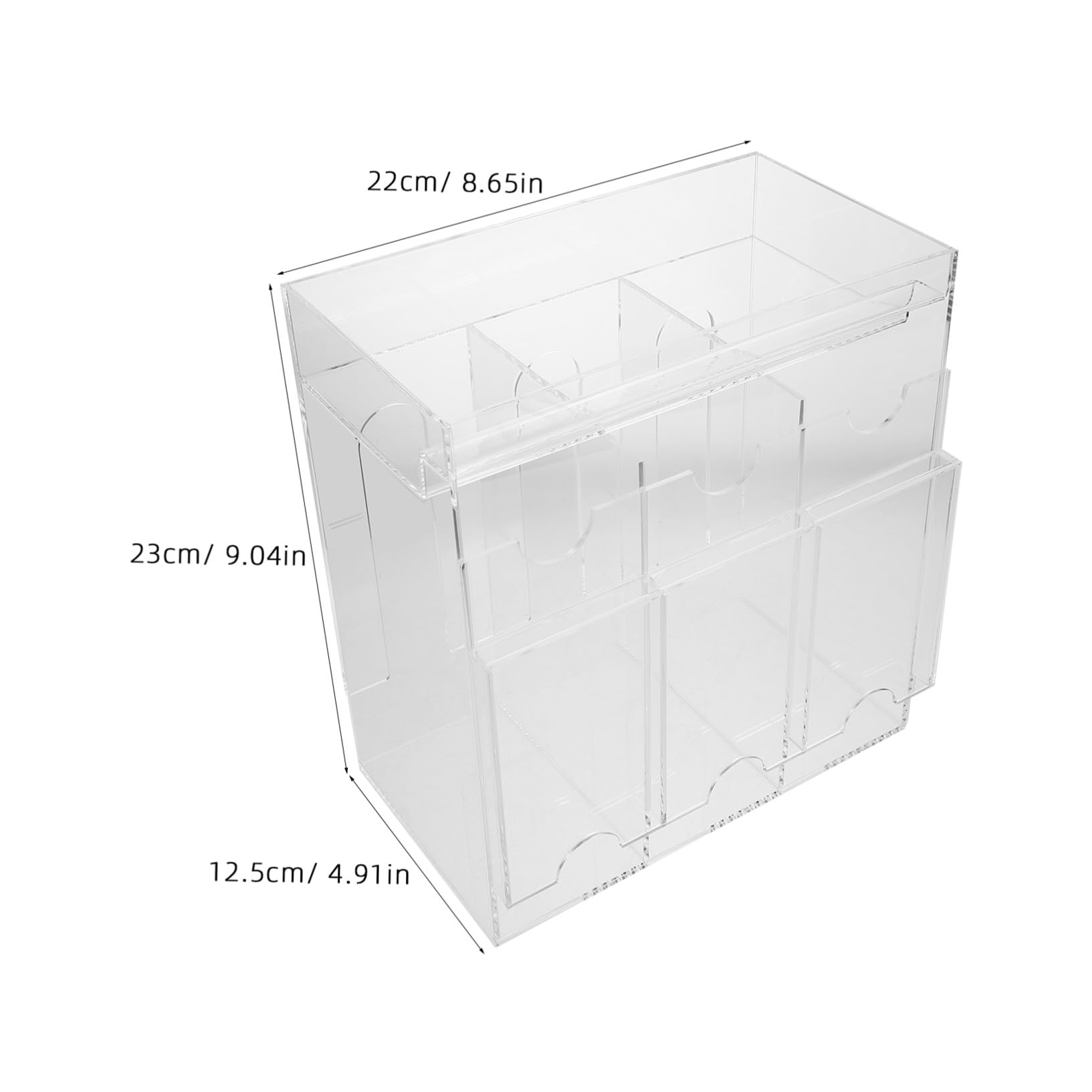 Organiseur de Cartes en Acrylique à Compartiments Multiples pour Cartes Nom