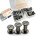 RuiLing 90 Sets Black Chicago Screws Assorted Kit Screw Posts Metal Accessories Nail Rivet Chicago Button for DIY Leather Decoration Bookbinding Slotted Flat Head Stud Screw 5x6/10/12mm