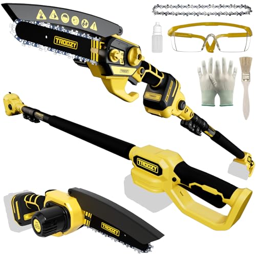 TROOZY Cordless Pole Saw & Mini Chainsaw 2-in-1, 6-inch Brushless