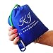 Pocket Blanket Waterproof for Camping, Beach, Hiking, Picnics and more. With Secret Valuables Pocket, Rainhood, 4 Corner Pockets and Corner Loops, and Matching Carabiner. Navy Blue by KJ Adventures.