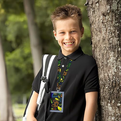 Riceel Brustbeutel Kinder, Portemonnaie Jungen Geldbörse mit Umhängeband und Schlüsselanhänger Schlank Kinder Portemonnaie mit Reißverschlusstasche für Jungen von 4-12 Spielkonsolen