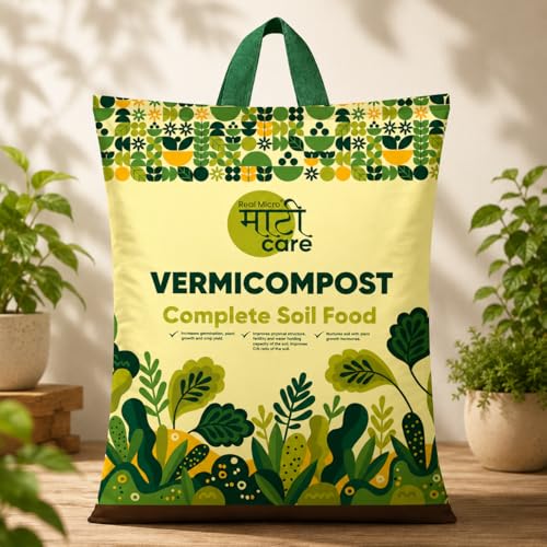 Image of Maati Care Vermicompost Fertilizer for Plants - 10 kg | 100% Natural Vermi Compost Manure for Home Garden & Balcony Plants | Organic Soil Booster for Plant | Ideal for All Gardening Needs