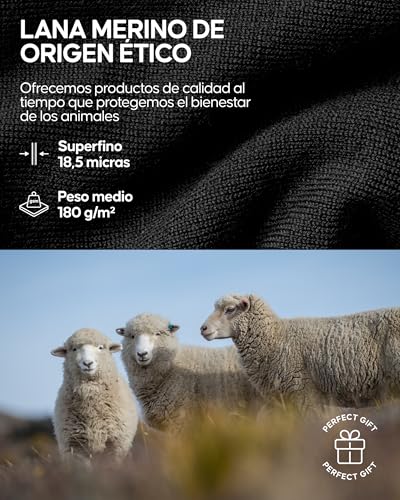 DANISH ENDURANCE Camiseta de Manga Larga de Lana Merino para Mujer, Ropa Interior Térmica Premium, Negro, S