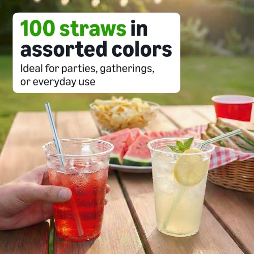 Prime: 100-Count Amazon Basics Disposable Striped Plastic Flex Straws (Assorted Colors) $1.37 w/ S&S - image 4