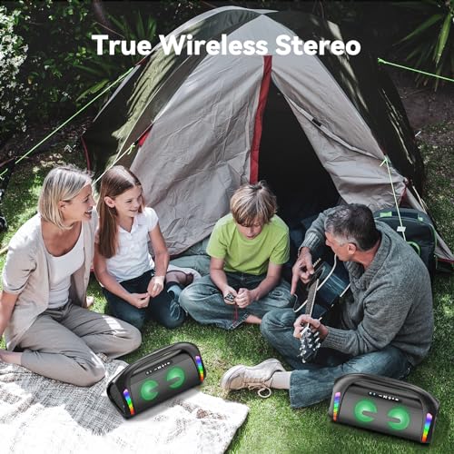 Image of LFS Bluetooth Speaker,100W Loud Speakers Bluetooth Wireless with Deep Bass, LED Lights, IPX6 Waterproof, 30H Playtime, Portable Outdoor Speaker Boombox for Camping,Beach, Party