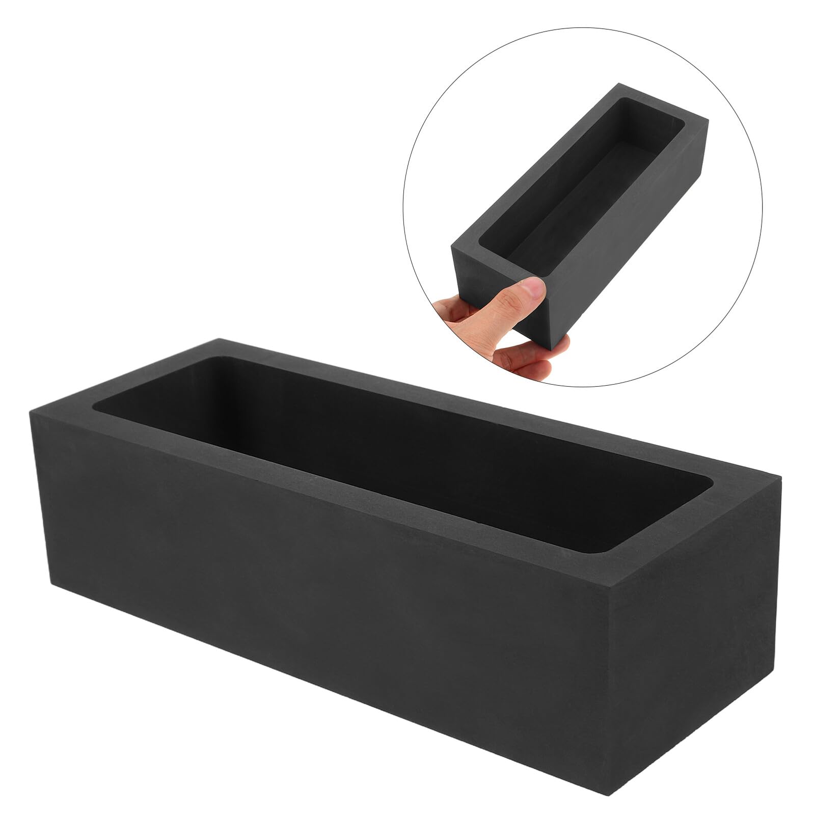 Creuset Graphite Noir Haute Résistance Thermique pour Fusion et Affinage de Métaux Précieux Capacité 5kg et Performance Antiadhésive pour Raffinage et Moulage