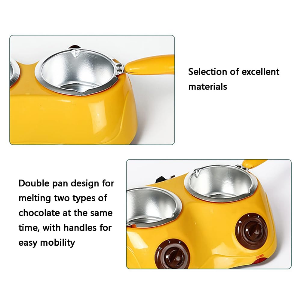 Ensemble à Double Fondue Au Chocolat, Machine à Tempérer Le Chocolat, Fondoir Au Chocolat, Fondue Au Chocolat électrique, Mini Machine à Fondue avec Double Fondoir pour Chocolat Au Lait, Fromage