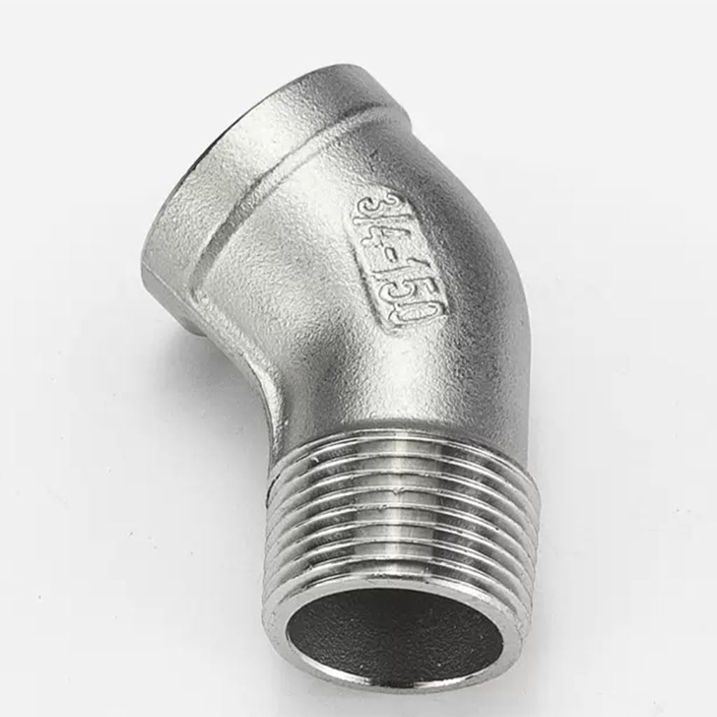kolanko, Kolanko 45 stopni, 1/4" 3/8" 1/2" 3/4" 1" 1-1/4" 1-1/2" 2" Złącze kolankowe żeńskie do męskiego Łącznik rurowy ze stali nierdzewnej 304, 1 szt(1.25 Inch)