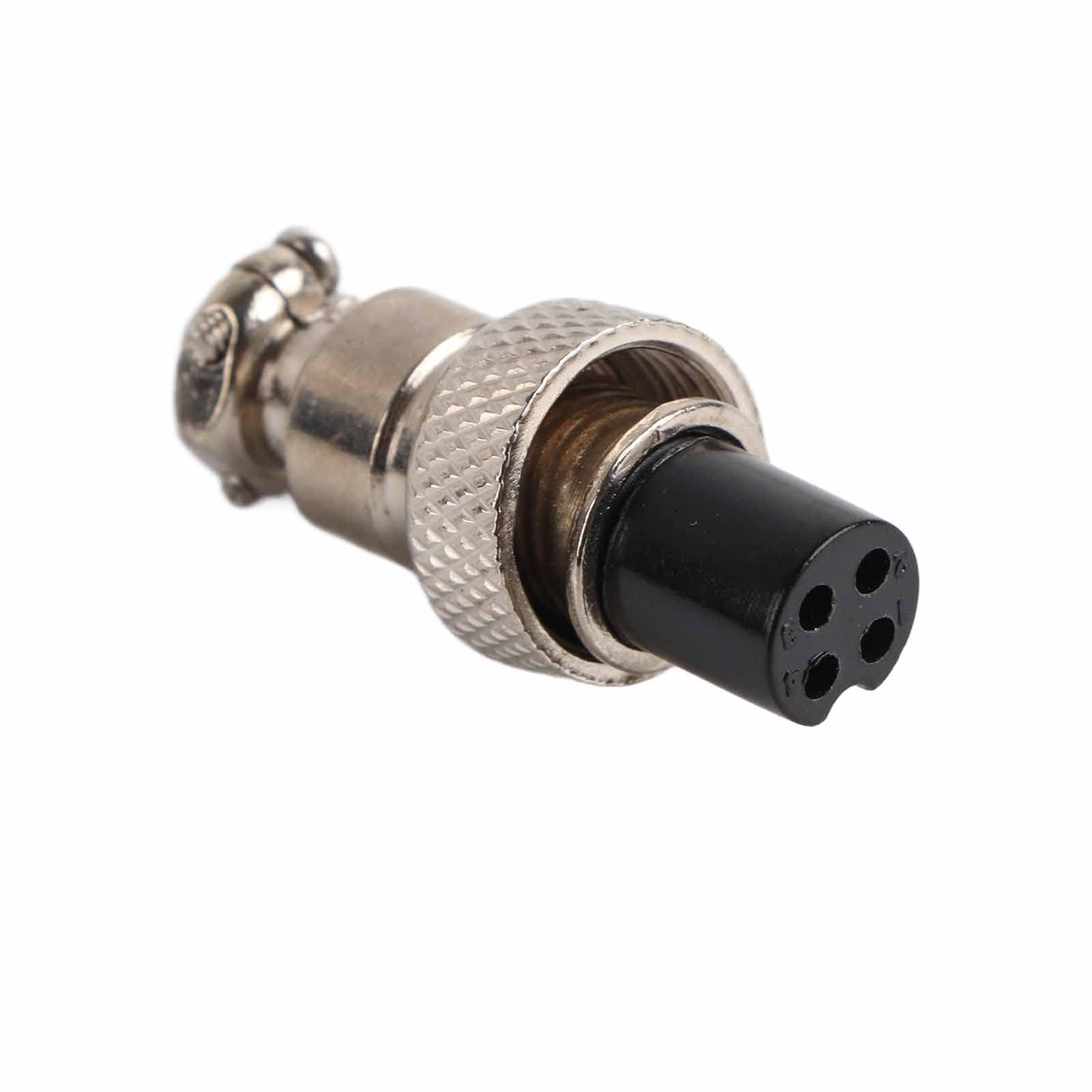 Walfront GX12 10 Set Connettore Aviation Spina di Alimentazione 4Pin 12mm Spina Aviation Maschio + Femmina Raccordi Zinco Nichelato Presa di Metallo Connettore 300V 5A