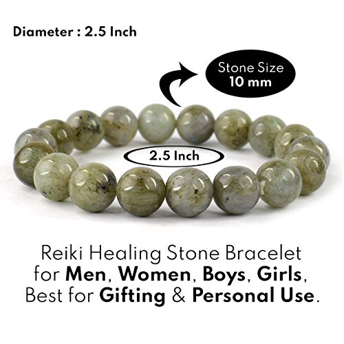 Image of Reiki Crystal Products Certified Natural Crystal Stone Round 10 mm Beads Bracelet for Men & Women | Reiki Charged Gemstone Jewellery Bracelet | Multiple Stone Variants Available
