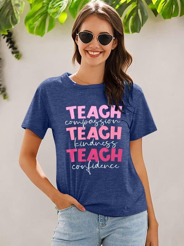 SFHFY Teacher Shirt Women: Teach Tshirt Cute Teacher Life Shirts Special Education Tee First of Day School Tops2