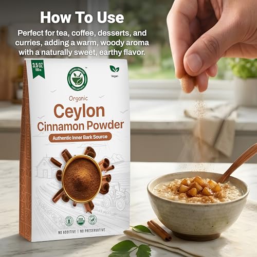 AYUSHKA ORGANIC Ceylon Cinnamon Powder, USDA Organic Ground Cinnamon, 3.5 Oz - image 6