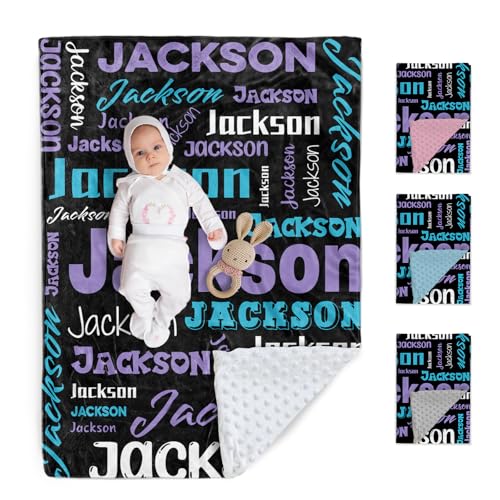 Duckbe Custom Name Baby Blankets, Personalized Infant Throw Blanket for Newborn, 30