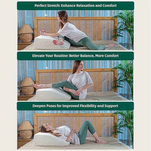 Image of The White Willow Orthopedic Medical Grade Foam Bed Wedge Elevated Leg Rest Pillow for Improved Circulation, Acid Reflux,Back, Leg,Sciatica Pain Relief,Post Surgery, 8 x 20 x 24 - Classic White