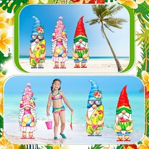 Umigy 3 Pcs Summer Yard Sign 32 x 10 Inch Outdoor Summer Yard Decor with Stakes Watermelon Beach Ball Surfboard Gnome Lawn Sign Outside Outdoor Decor for Home Pathway Walkway Umigy 3 Pcs Summer Yard Sign 32 x 10 Inch Outdoor Summer Yard Decor with Stakes Watermelon Beach Ball Surfboard Gnome Lawn Sign Outside Outdoor Decor for Home Pathway Walkway
