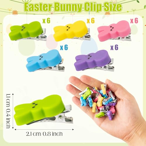 Pinzas para cabello mini con diseño de conejo de Pascua miniatura 2